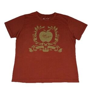 Women's Red Graphic Button Down Shirt